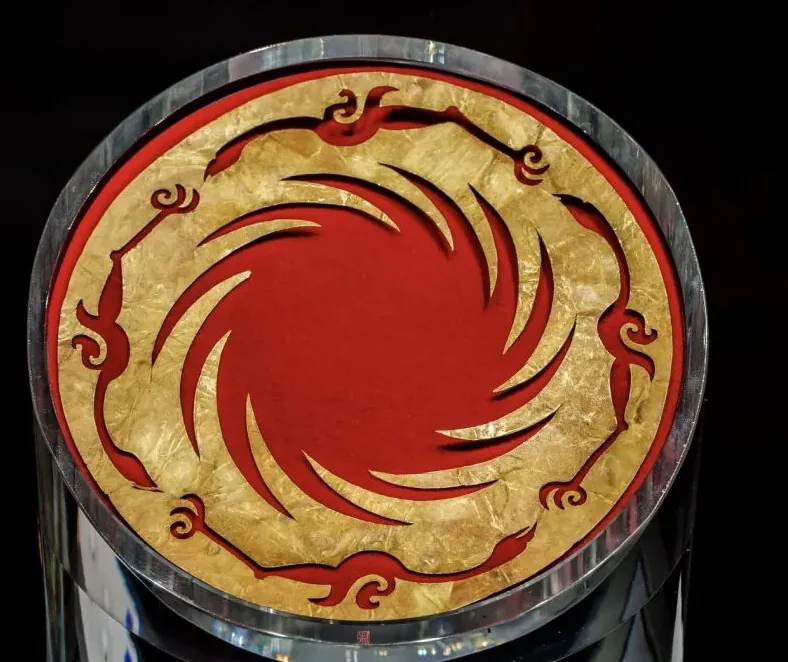 Close-up of the Sun Bird gold ornament, the national cultural heritage symbol