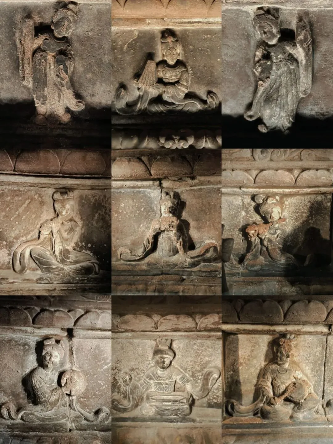 Twenty-Four Musical Figures relief on Yongling Imperial Tomb's coffin platform, intricate musicians.