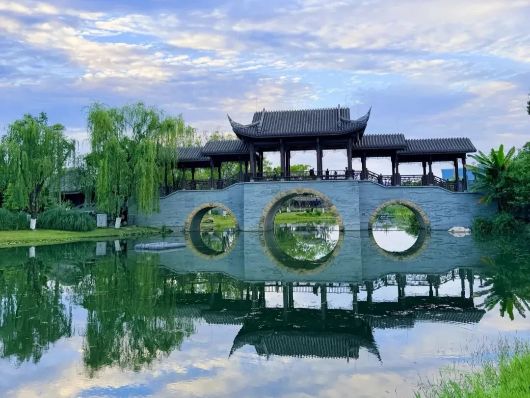 Tianfu Art Park's modern museums and lakes in Chengdu, a scenic city escape.