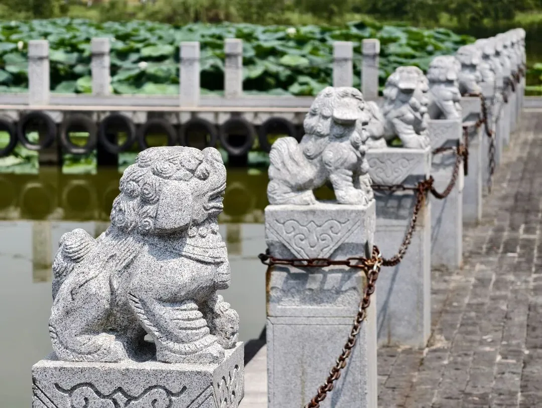 Scenic view over Qinglong Lake Park inviting visitors to relax