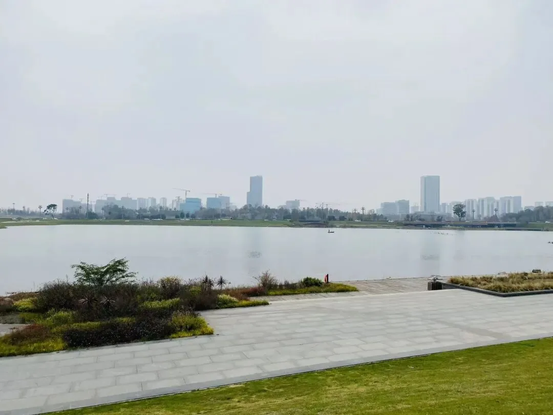 Qinhuang Lake with the Tianfu International Conference Center nearby