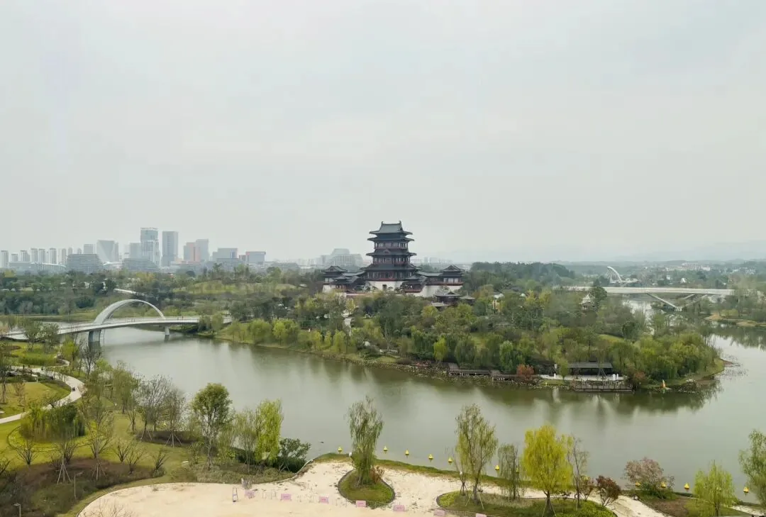 September autumn view of Chengdu World Horticultural Exhibition Park