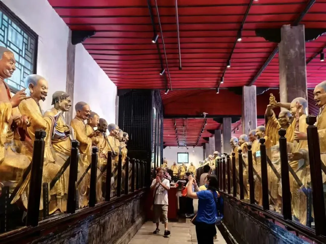 Arhat Hall at Baoguang Temple with 577 painted clay statues