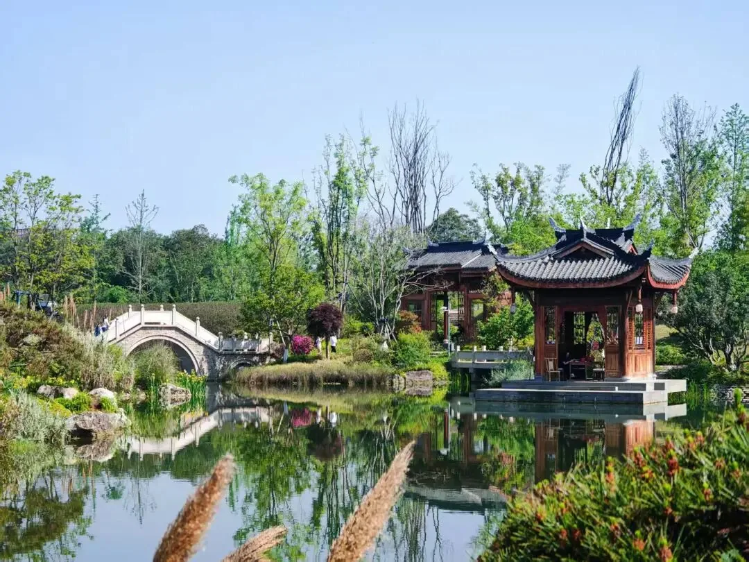 Winding stone path with rockeries and bridges inside Shuyun Garden