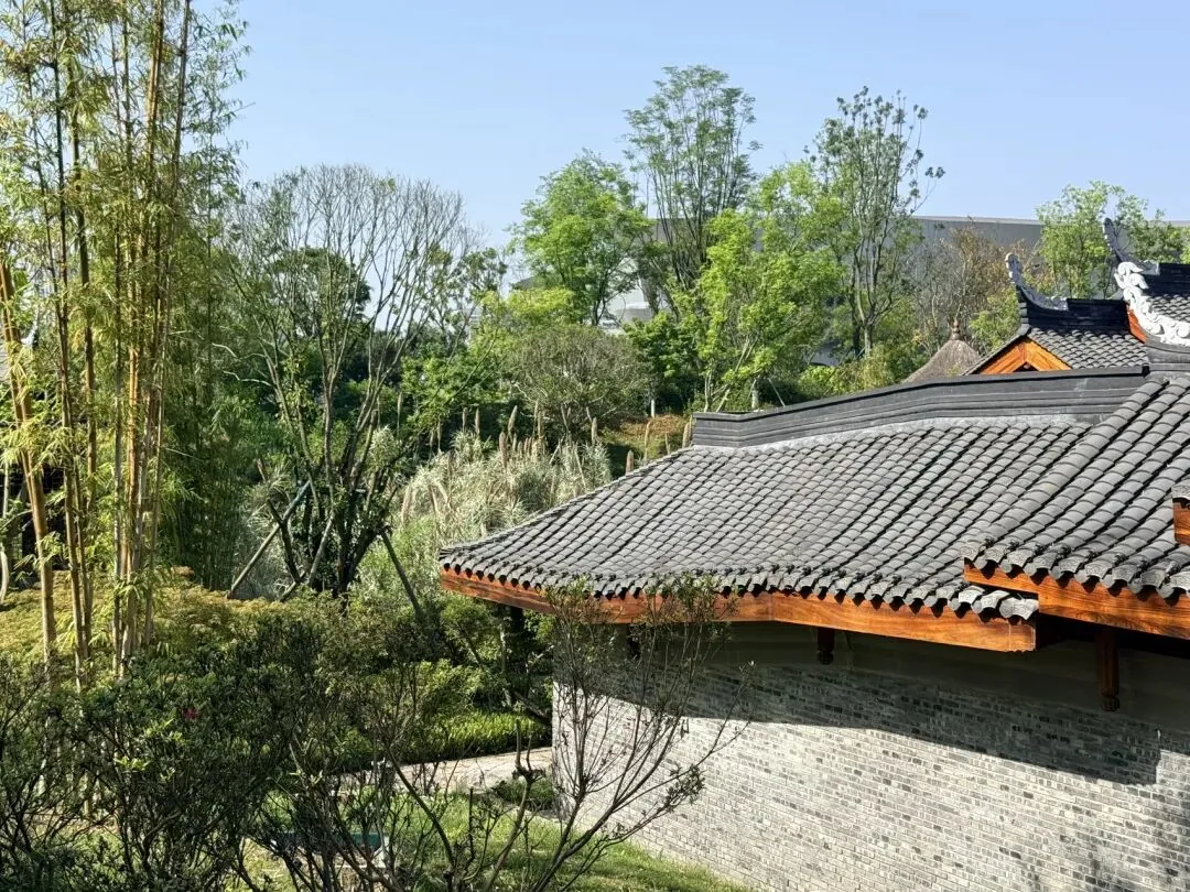 Traditional Western Sichuan buildings at Shuyun Garden with rosewood and carved details