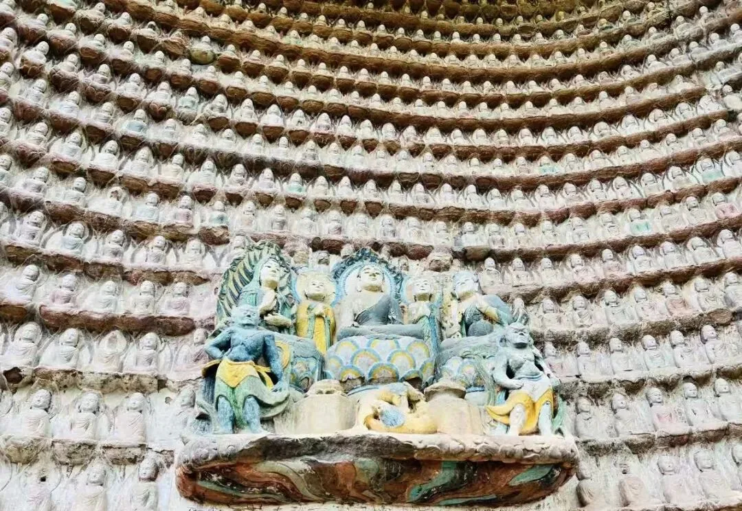 Thousand Buddha Niche with 1,745 small Buddha statues covering the cliff