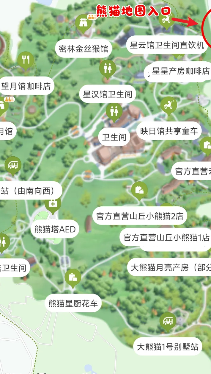 Panda map app displaying real-time crowd levels