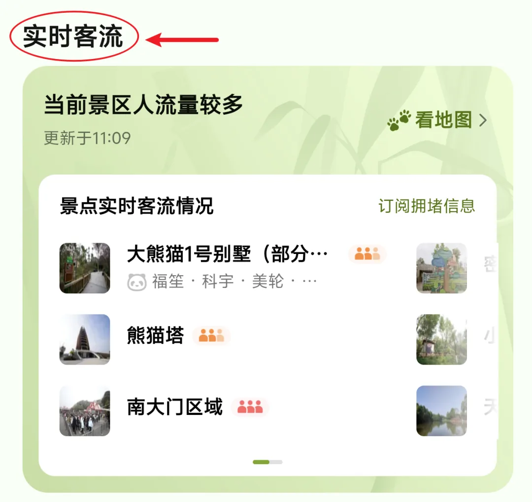 Mini-program interface with route recommendations and crowd data