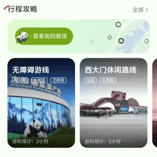 Tourist using phone to navigate through the panda base