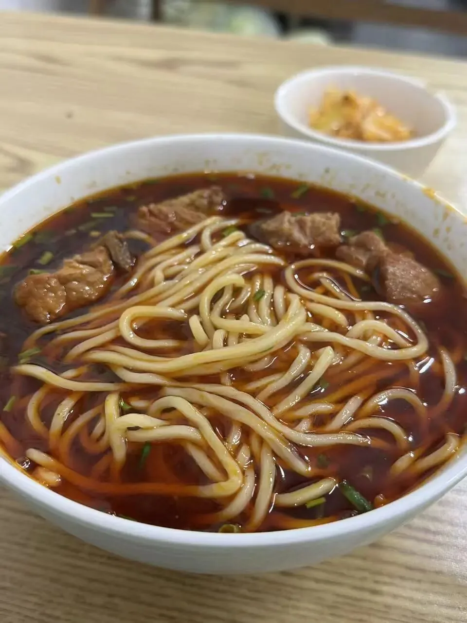 Home-style braised pork rib noodles with rich doubanjiang flavor