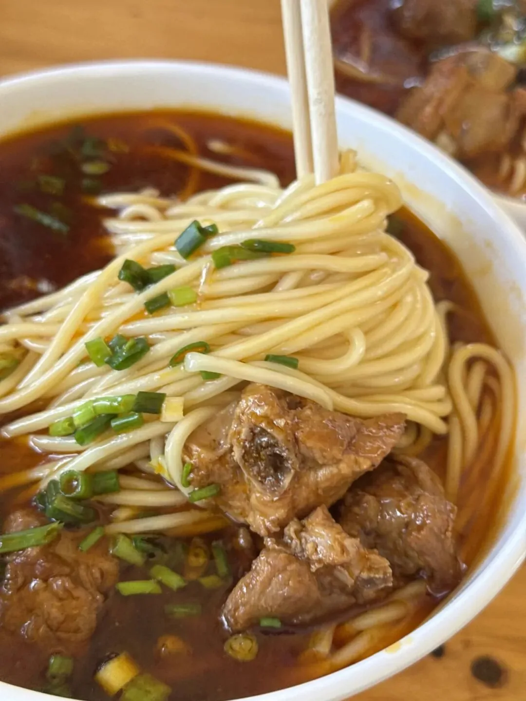 Thin smooth gun gun mian noodles with chewy texture and wheat aroma