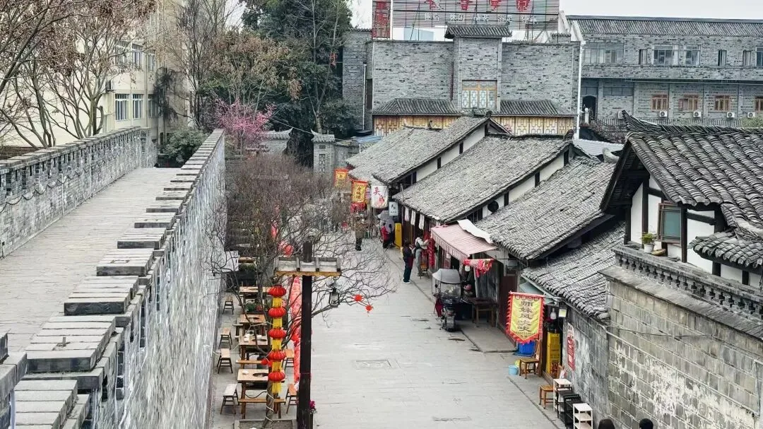 Historical marker of Tangchang Ancient Town in Chengdu