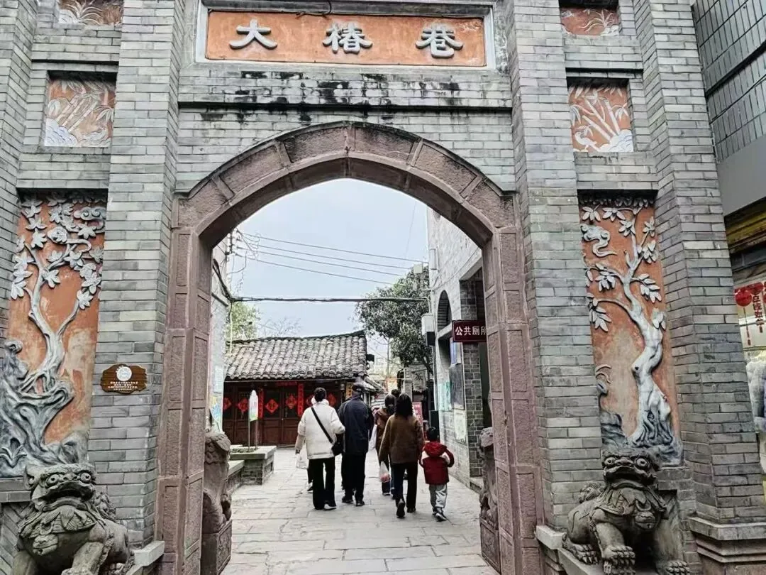 Scenic view of Tangchang Ancient Town streets and rooftops