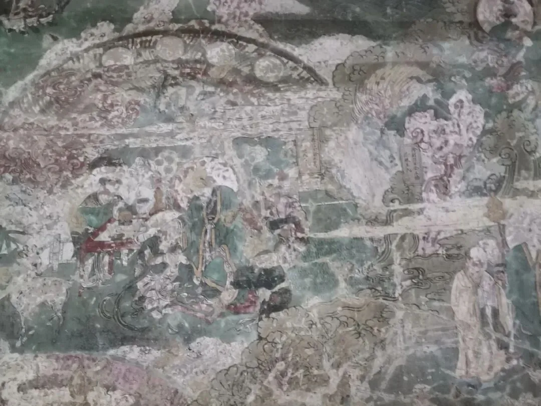 Ming Dynasty murals covering 114 square meters inside Longzang Temple's hall
